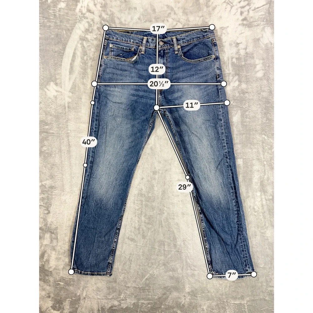 Levi's 502 Taper Fit Jeans Mens Size 34x32 Blue Medium Wash Denim Pants